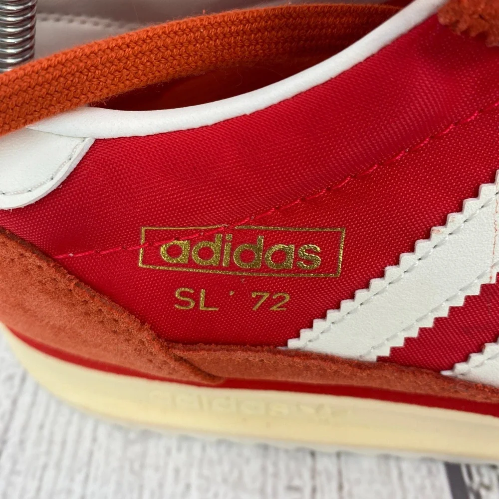 Adidas SL 72 RS Sneakers Mens 9.5 Red White Retro Low Top Trainers Shoes JH8642